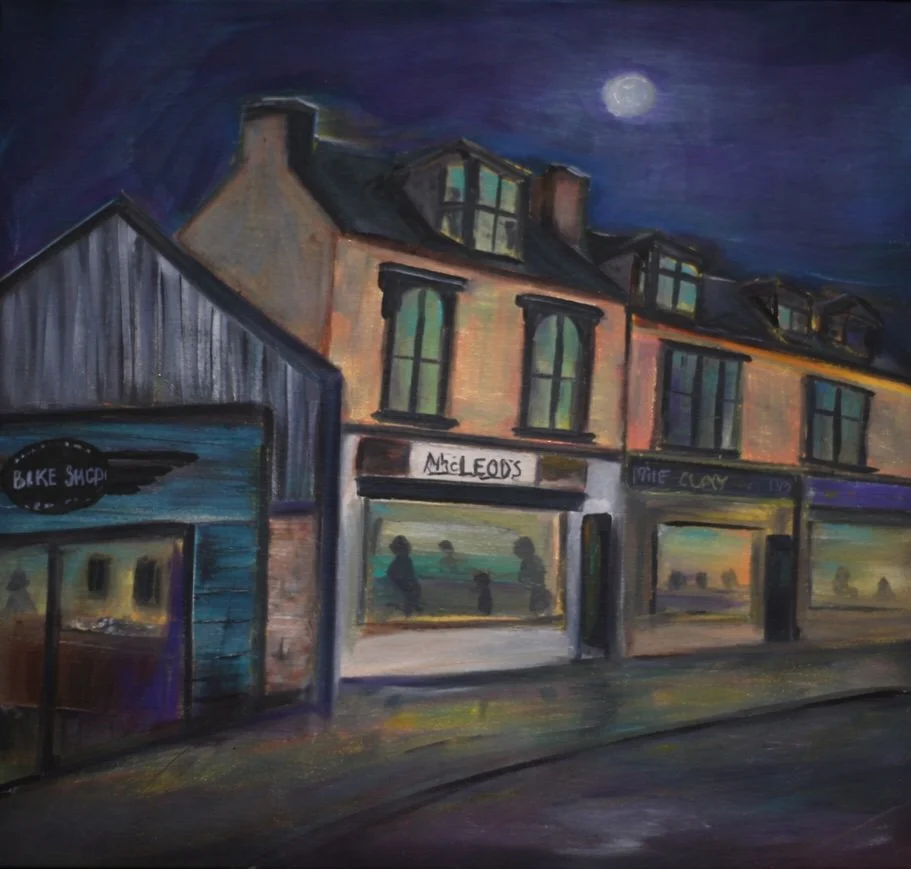 (nfs) Fish, chips and coffee - oil on canvas