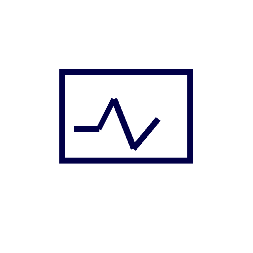 Geometric drawing of an outline square with sections divided by vertical, horizontal, and half circle lines.