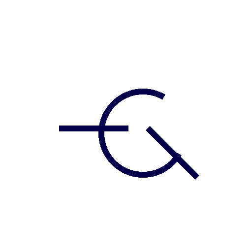 Geometric drawing of an outline square with sections divided by vertical, horizontal, and diagonal lines.