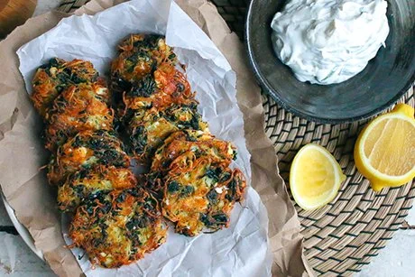 Spinach and Feta Latkas with Italian Sour Cream.jpg