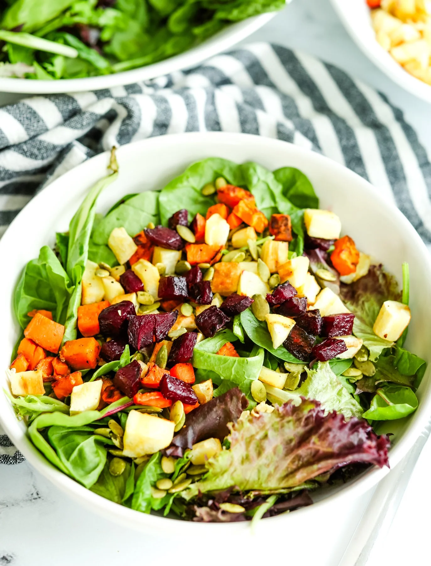 Spinach Salad with Roasted Vegetables
