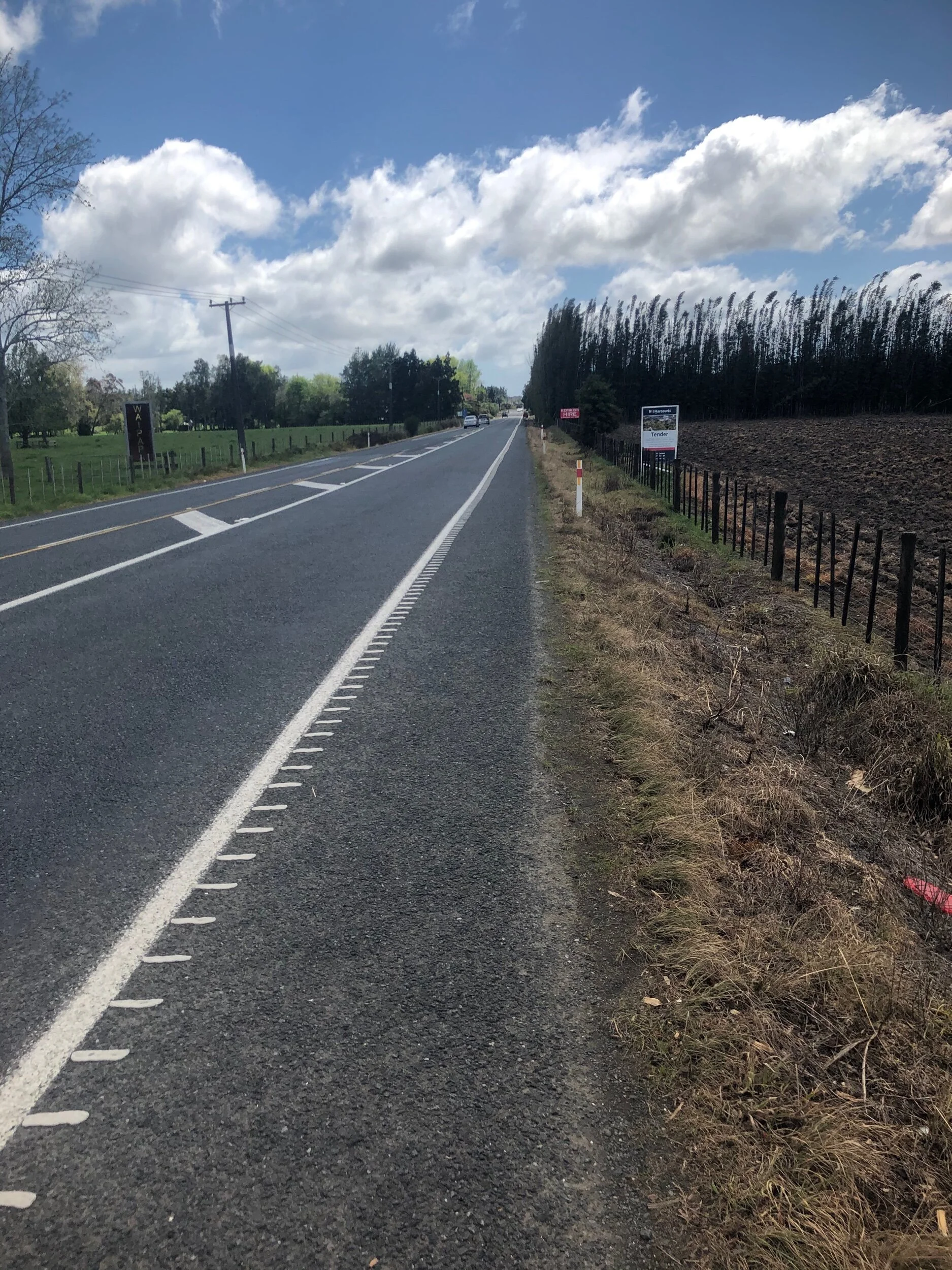 Walking alongside Highway 10
