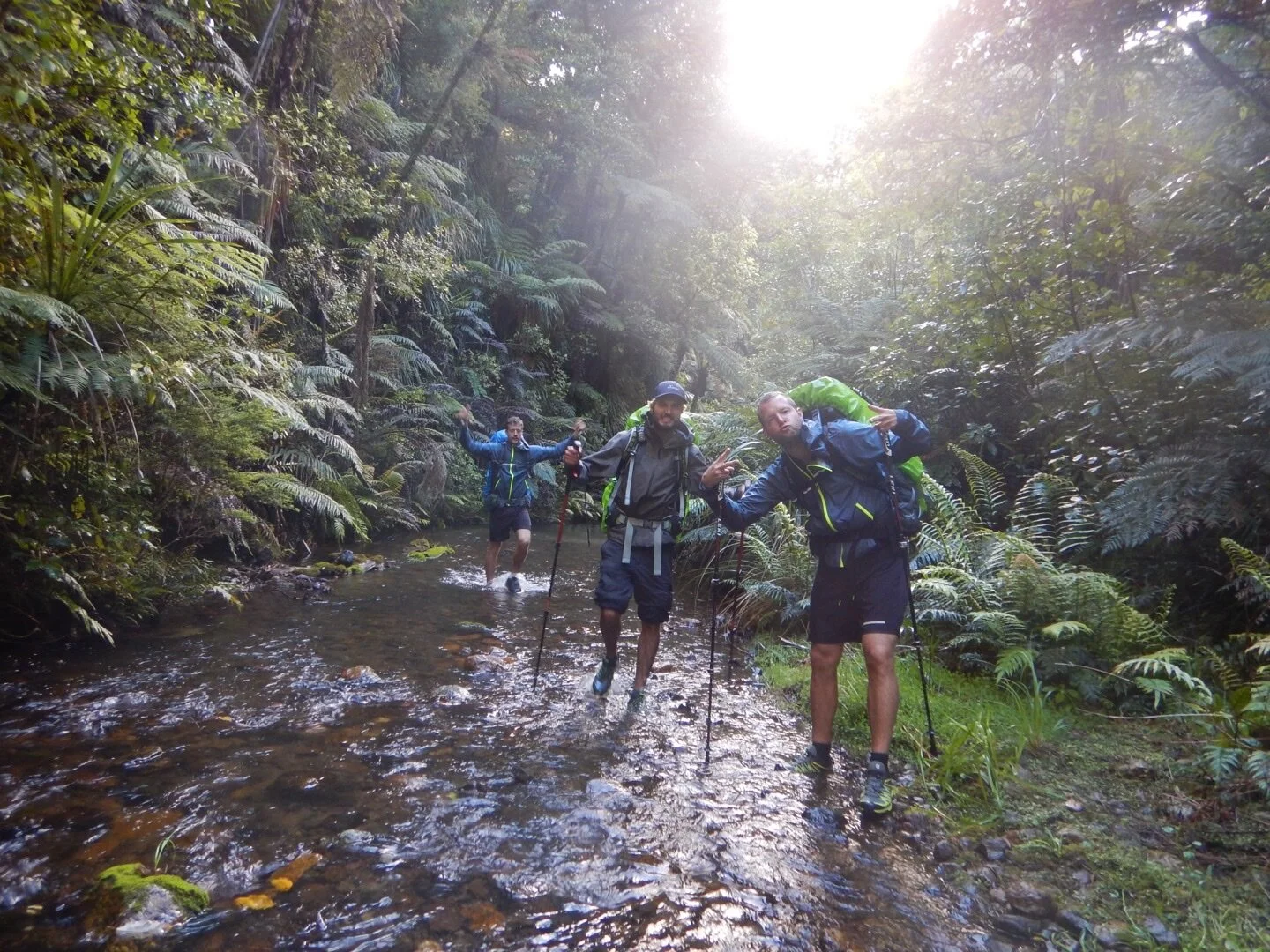 Peter, Nicolas, and Charlie enjoying their time in the stream