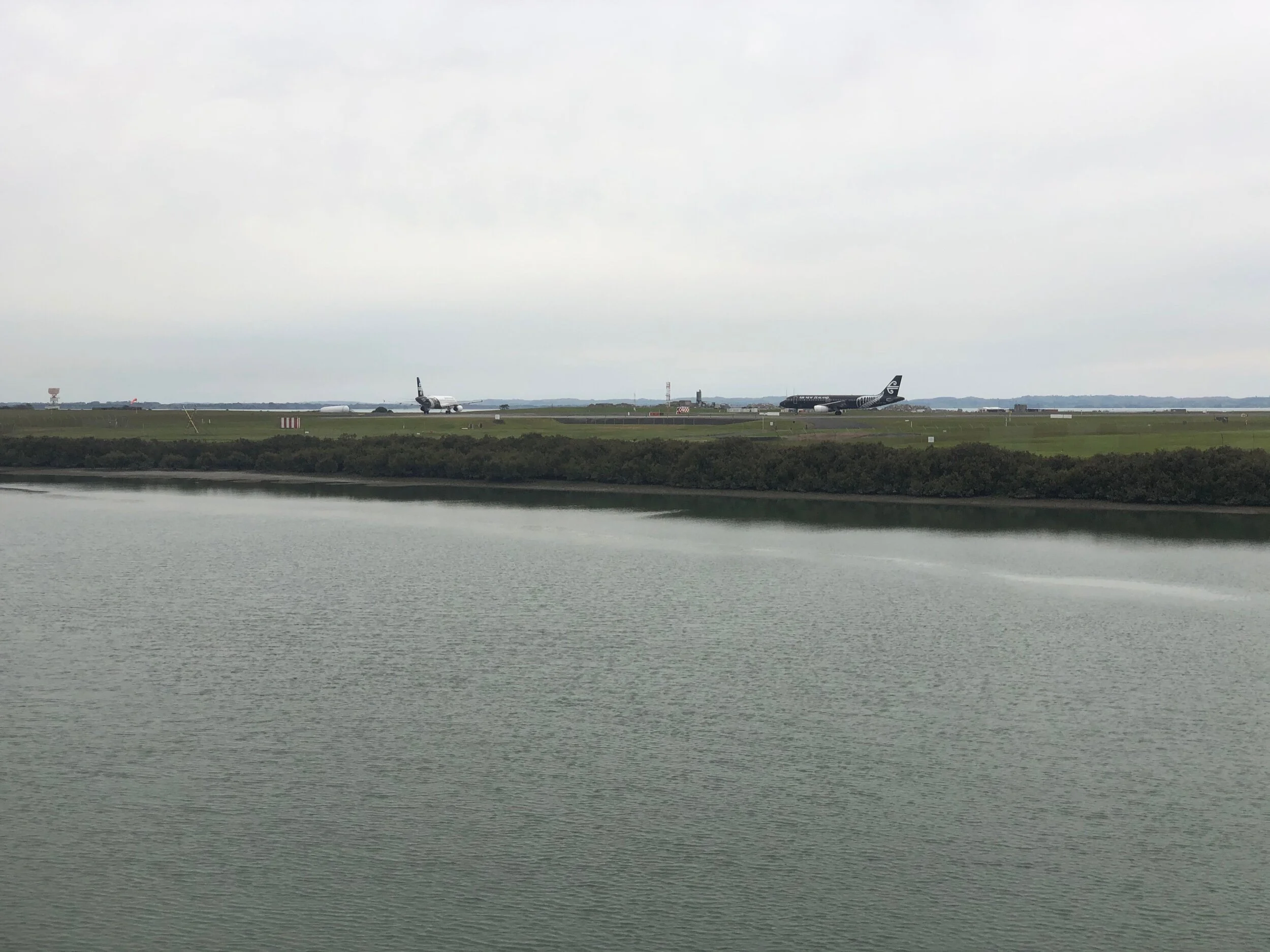 End of the runway at Auckland’s airport