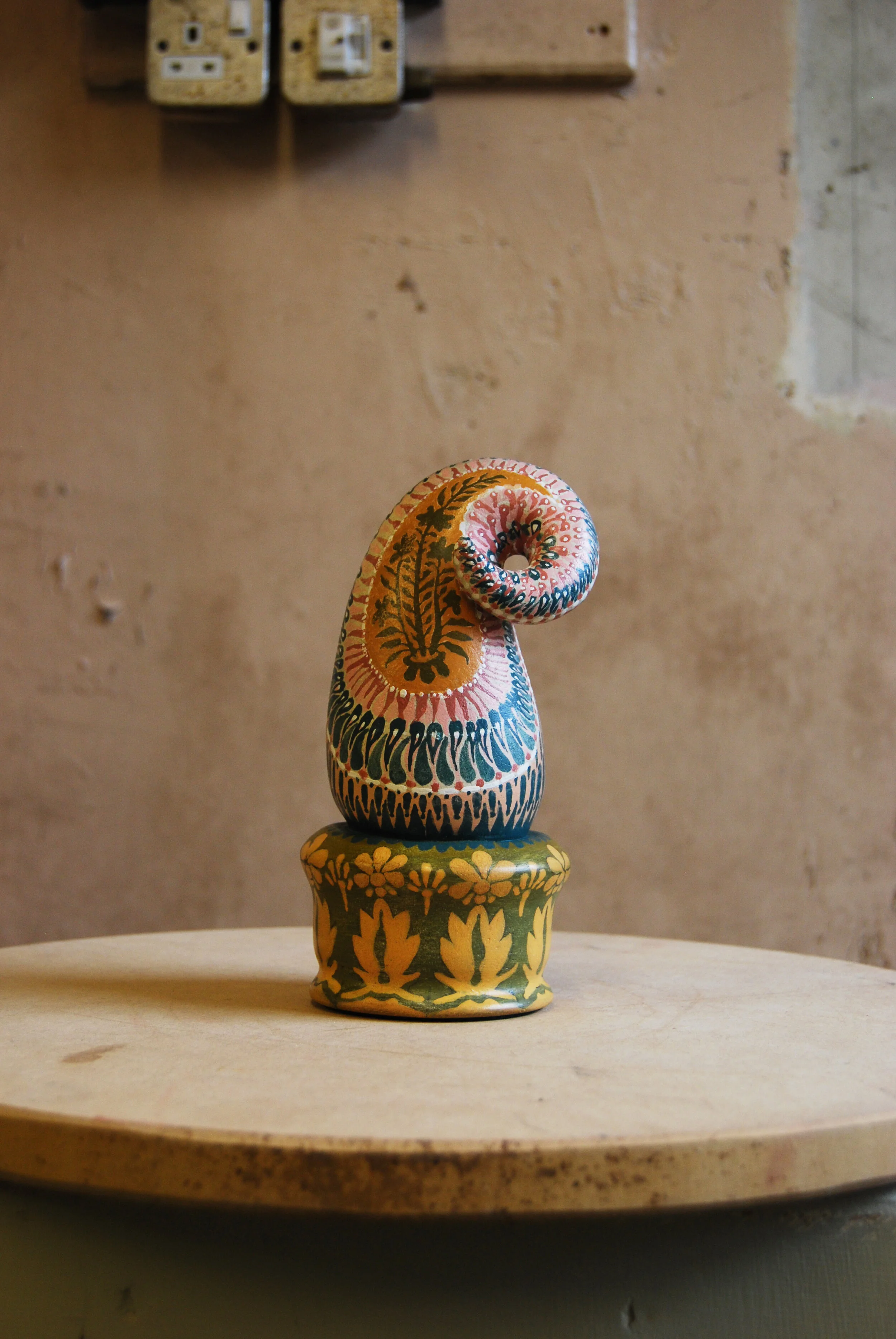 Bright Coloured Mini Paisley Pattern Sculpture