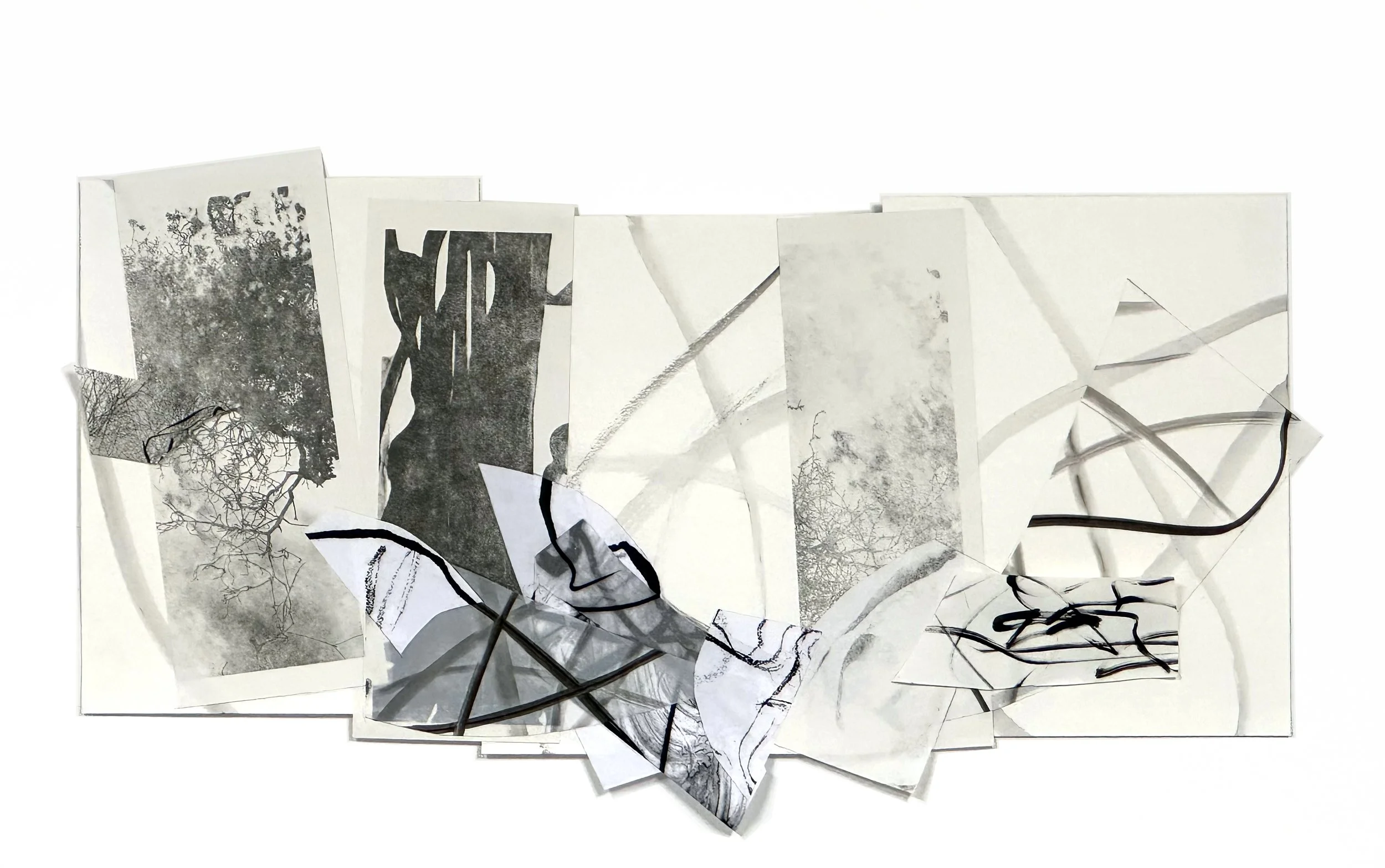 Liminal Collage Series #7. Collage & Sumi ink on paper. 

 

13" x 25.5".