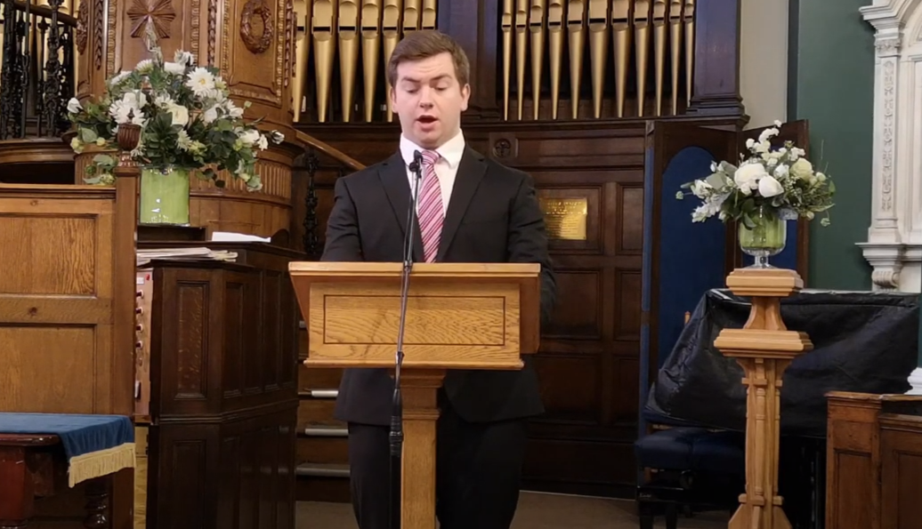 Sunday Service for 7th February with a reading from David Kerr and hymns sung by Adam Reaney