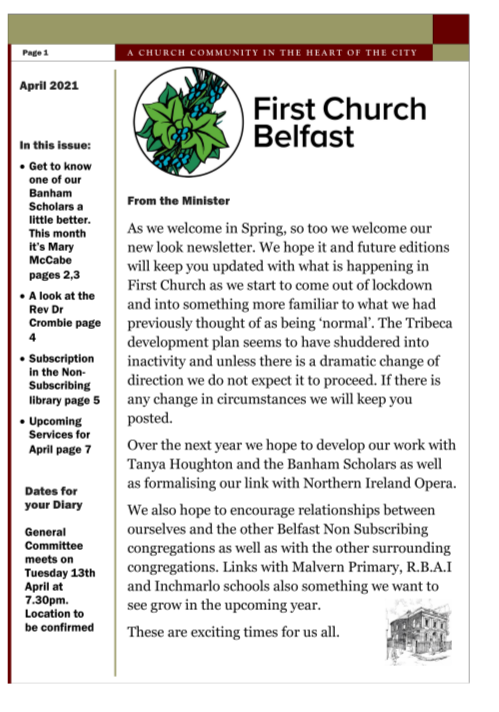 Church Newsletter for April 2021