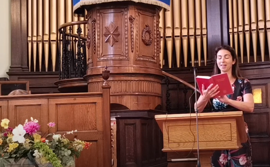Sunday Service for 11th July 2021 with a reading from Marion Taylor and hymns led by Niamh Laverty