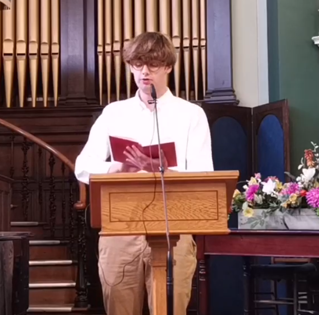 Sunday Service for 29th August 2021 with a reading from John Perry and hymns led by Luke Topping