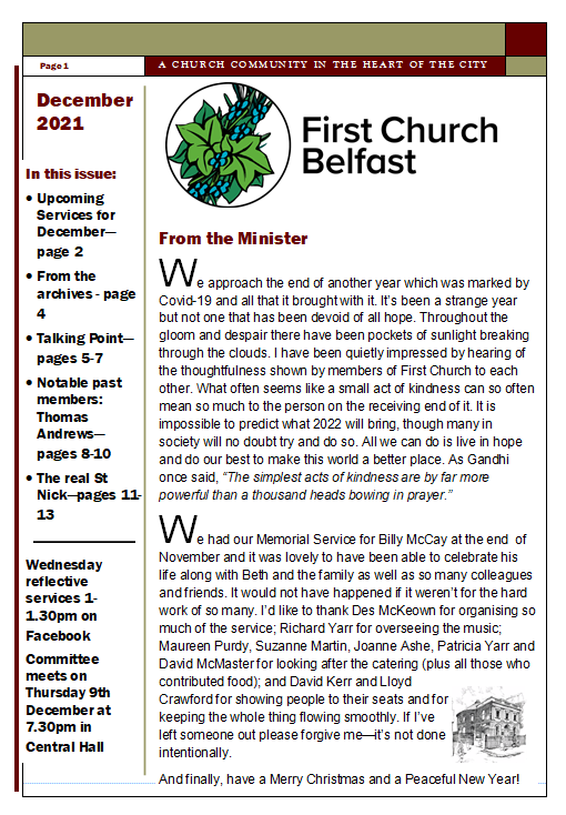 December 2021 newsletter