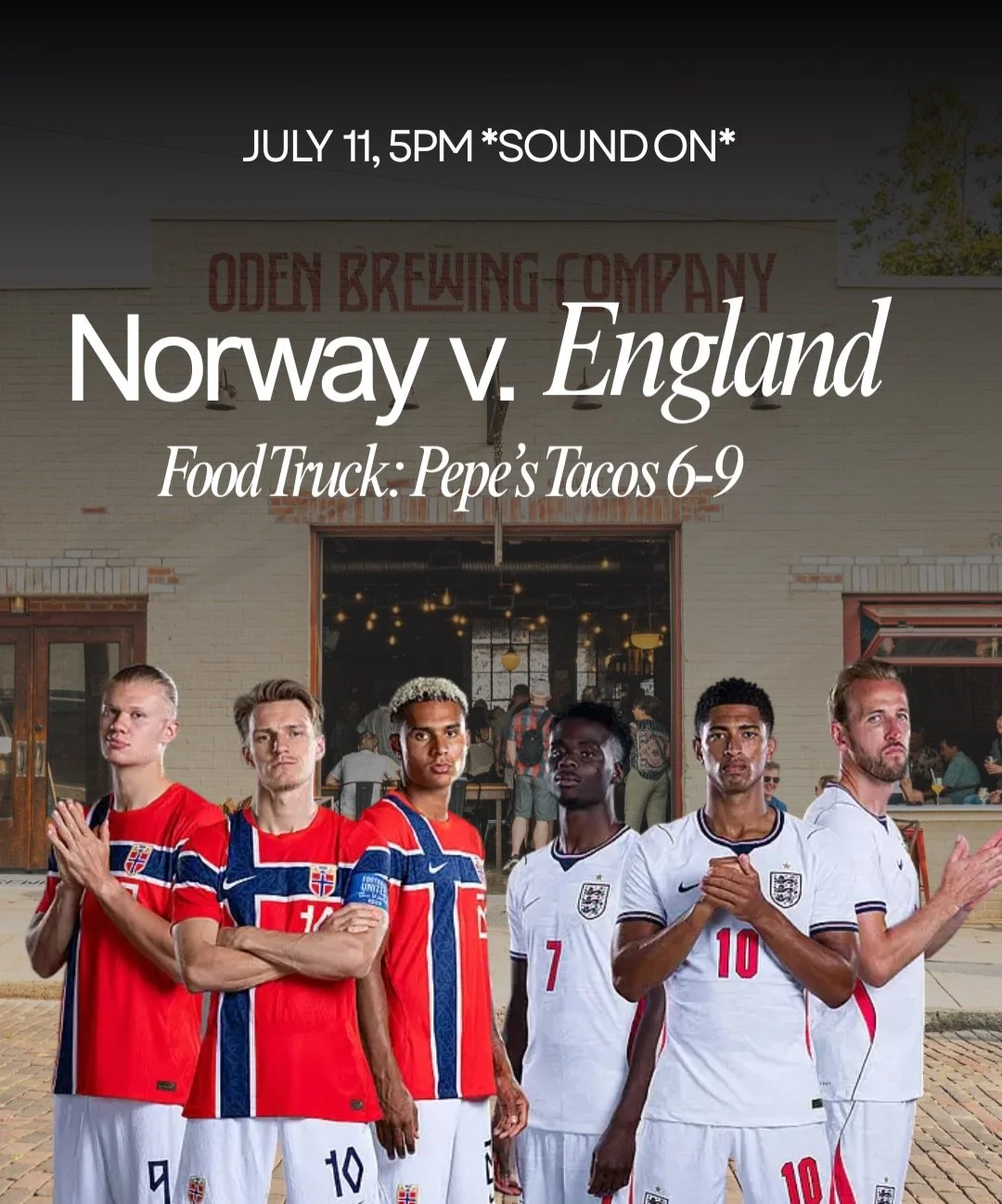 We&rsquo;re Oden Brewing so obviously we need to cheer the Vikings on! Norway v. England 5pm

Food Truck: @pepes__tacos 6-9

Live Music after the game from @ethan_hanson 8-11