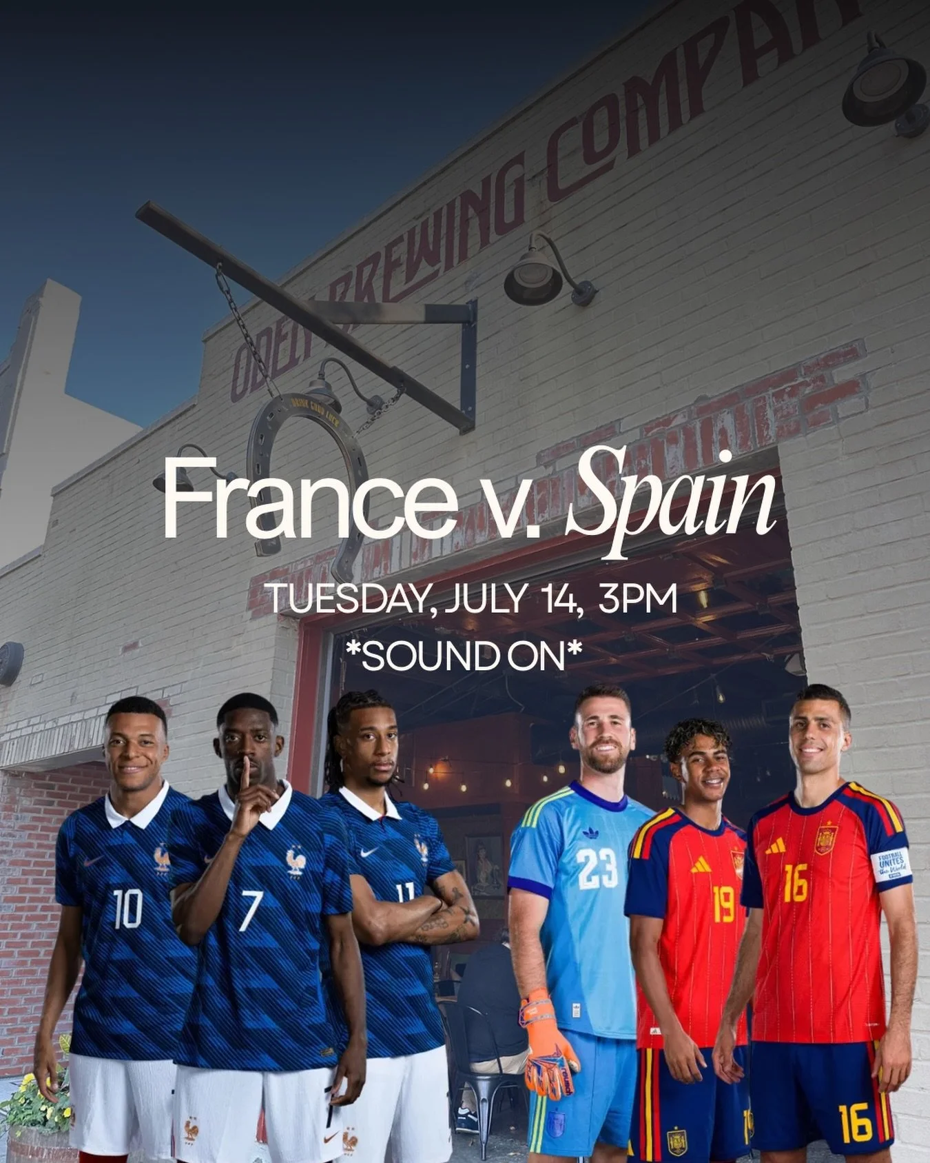 World Cup Semi-final Match France 🇫🇷 v Spain 🇪🇸 today at 3pm! *Sound On* 🍻⚽️

We&rsquo;re open at 2pm

1/2 Off Wine 🍷