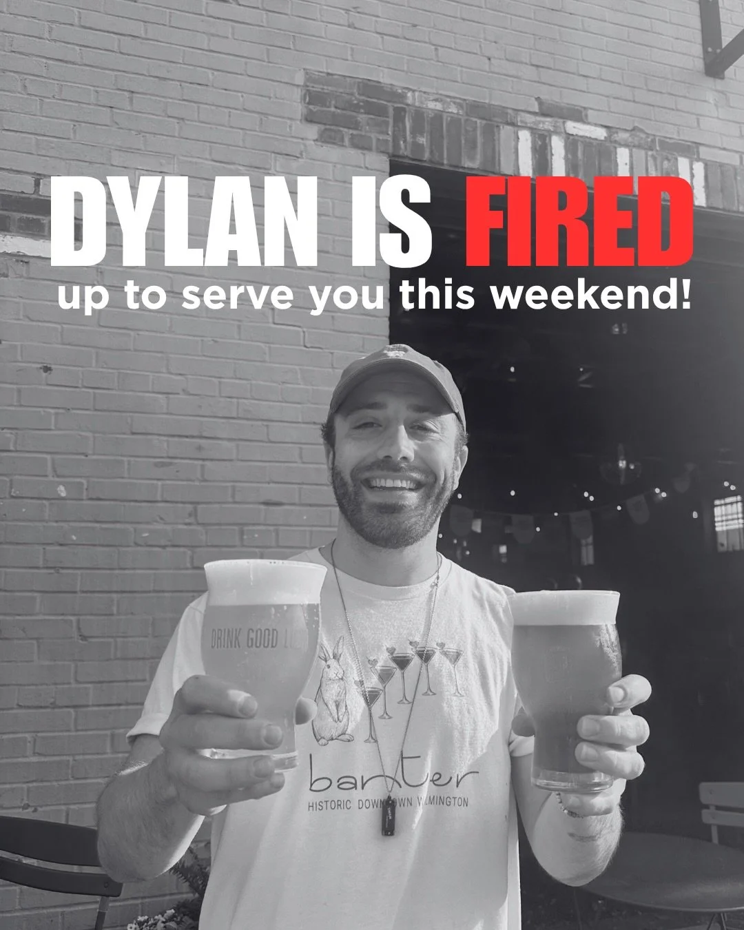 Dylan is fired up to serve you this weekend! 🔥

We&rsquo;re open today 8/1 at 11am
Shop the @riverfrontfarmers market and swing by for a beer after.

Live Music: @ethan_hanson 8-11

See u there!