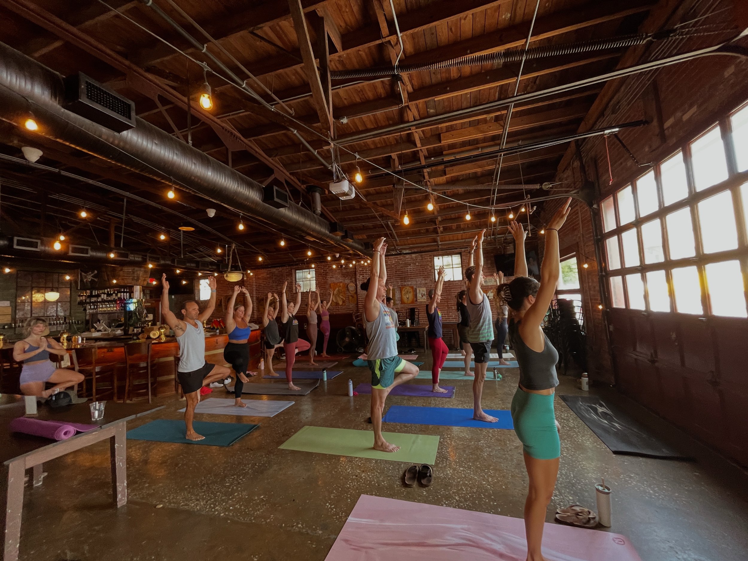 Sunday morning flow, join us at 10am for an all leves yoga class! $10 includes a post flow mimosa or beer!