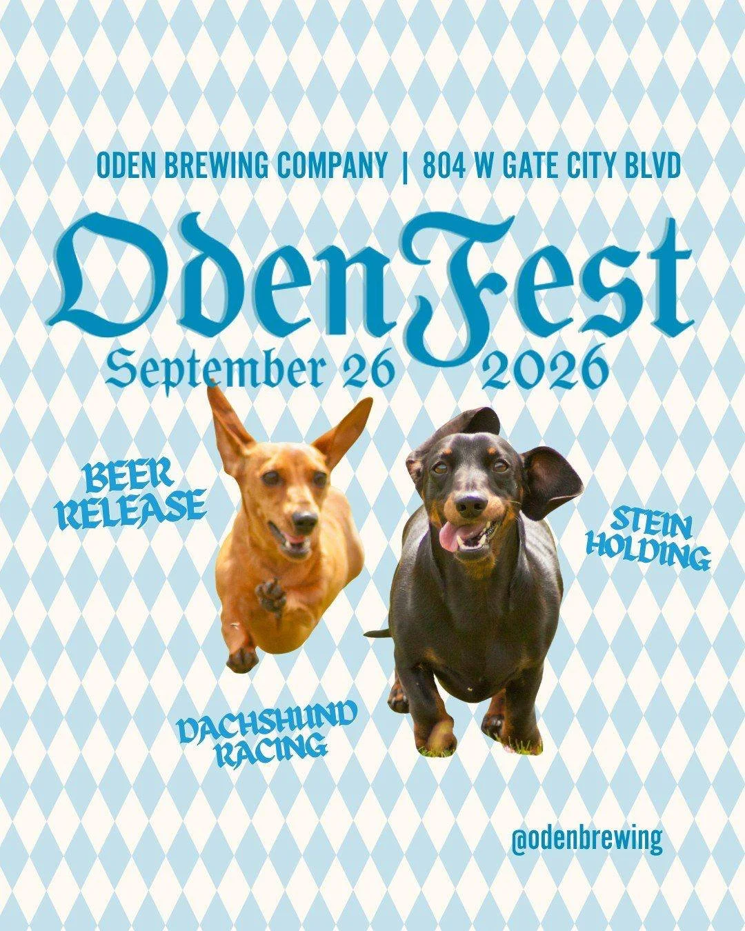 🍻✨ ODENFEST 2026 IS COMING! ✨🍻

Mark your calendars for Saturday, September 26th at NOON! We&rsquo;re kicking off a full day of Oktoberfest festivities at Oden!

Get ready for Stein-Holding Showdowns, the always-adorable Dachshund Derby 🐶, live mu