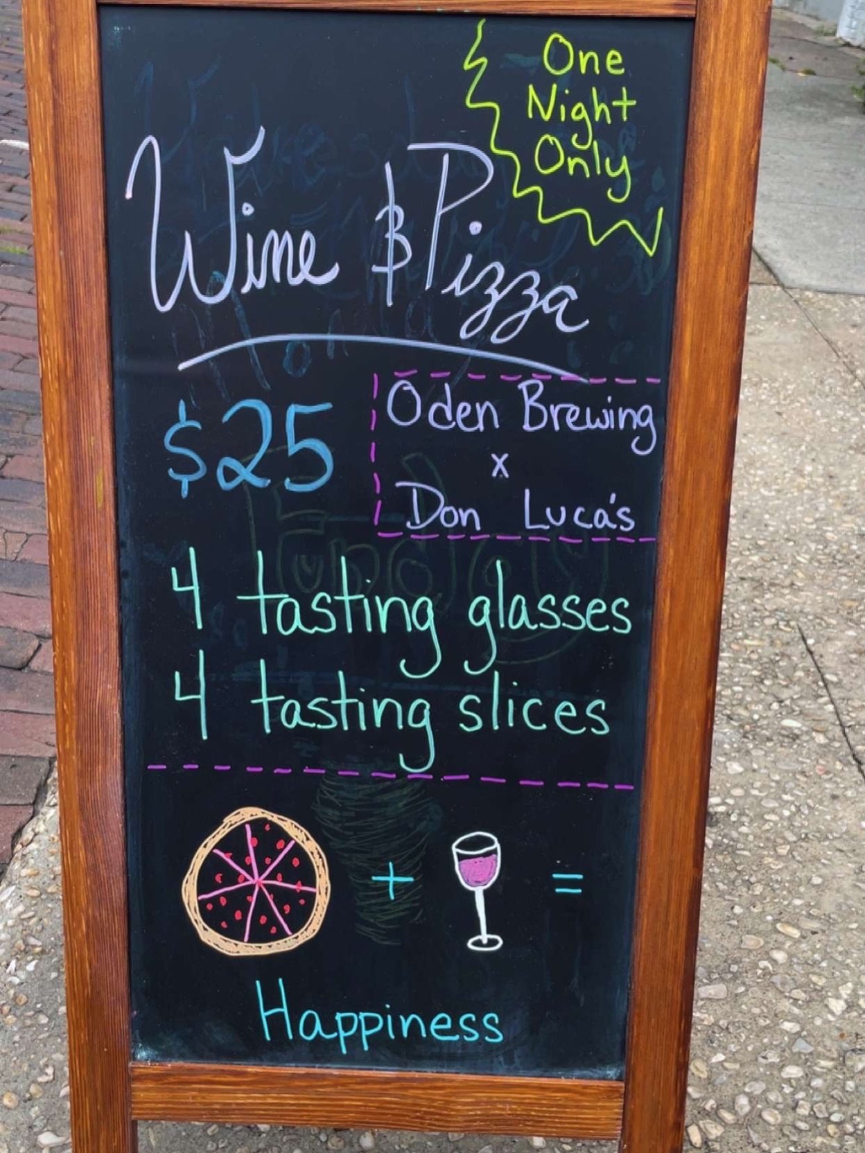 We have 4 walk-in spots available for tonight&rsquo;s Wine &amp; Pizza Tasting (6 more if you bring your own wine glass) 🍷 stop by or give us a call to reserve your spot! 

1/2 off wine as always!
