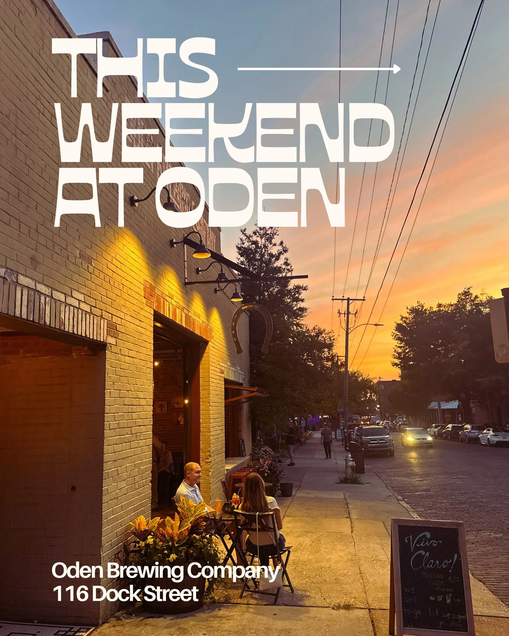This Weekend at Oden!

Friday Sept. 18
Open at 12pm
Live Music: @m.w.hale &amp; @jeffbridgersrhythm 8-11

Saturday Sept 19
Open at 11am, make sure to check out the Riverfront Farmers Market til 1pm 

Tailgate &amp; watch college football all day! 
Ol