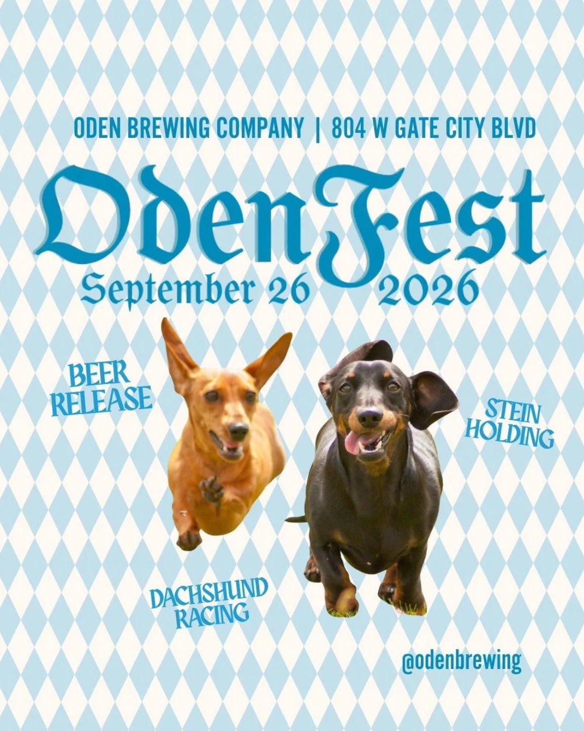IT&rsquo;S HERE! 🍻
The weather is BEAUTIFUL, the beer is cold, and we are READY TO ODENFEST!!! ☀️🍻✨

Come hang with us for stein-holding competitions, the Dachshund Derby 🐶🏁, live music, FREE brats from 1&ndash;3, and the first pour of our annual
