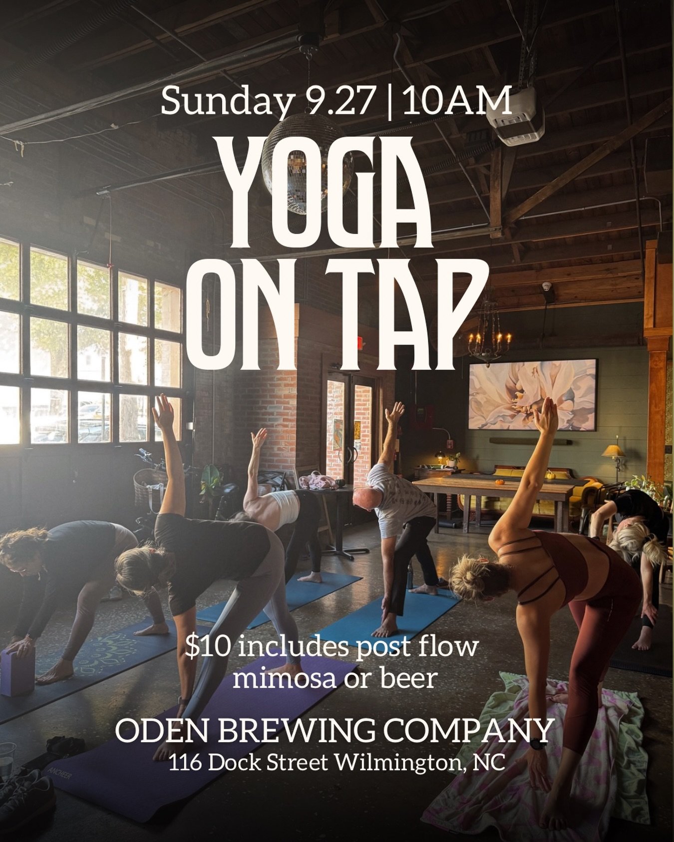Refresh and relax this Sunday Morning with Yoga on Tap at 10am! Just $10 includes a post flow mimosa or beer! No RSVP needed, just bring your own matt and show up🧘&zwj;♀️