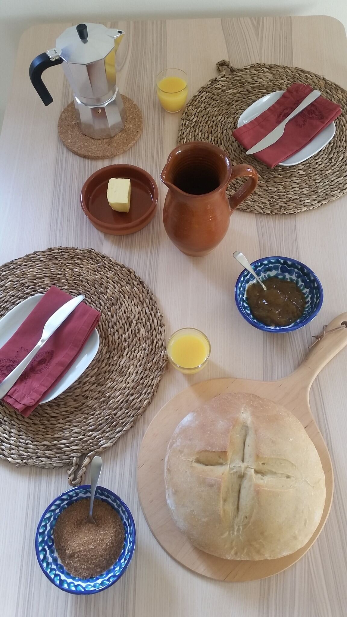 Fresh homemade bread & local ingredients for you to prepare your breakfast on the first day