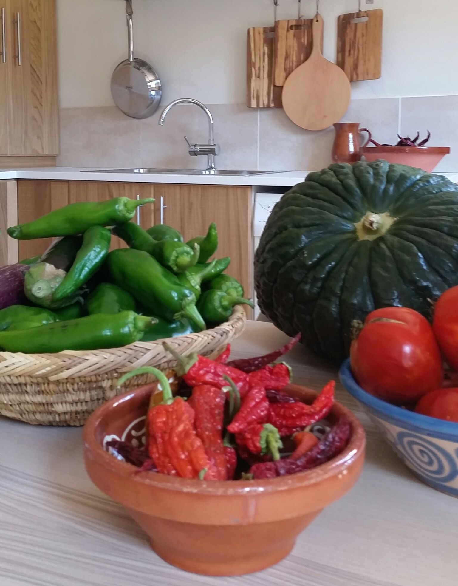 Fresh organic produce from the garden when in season
