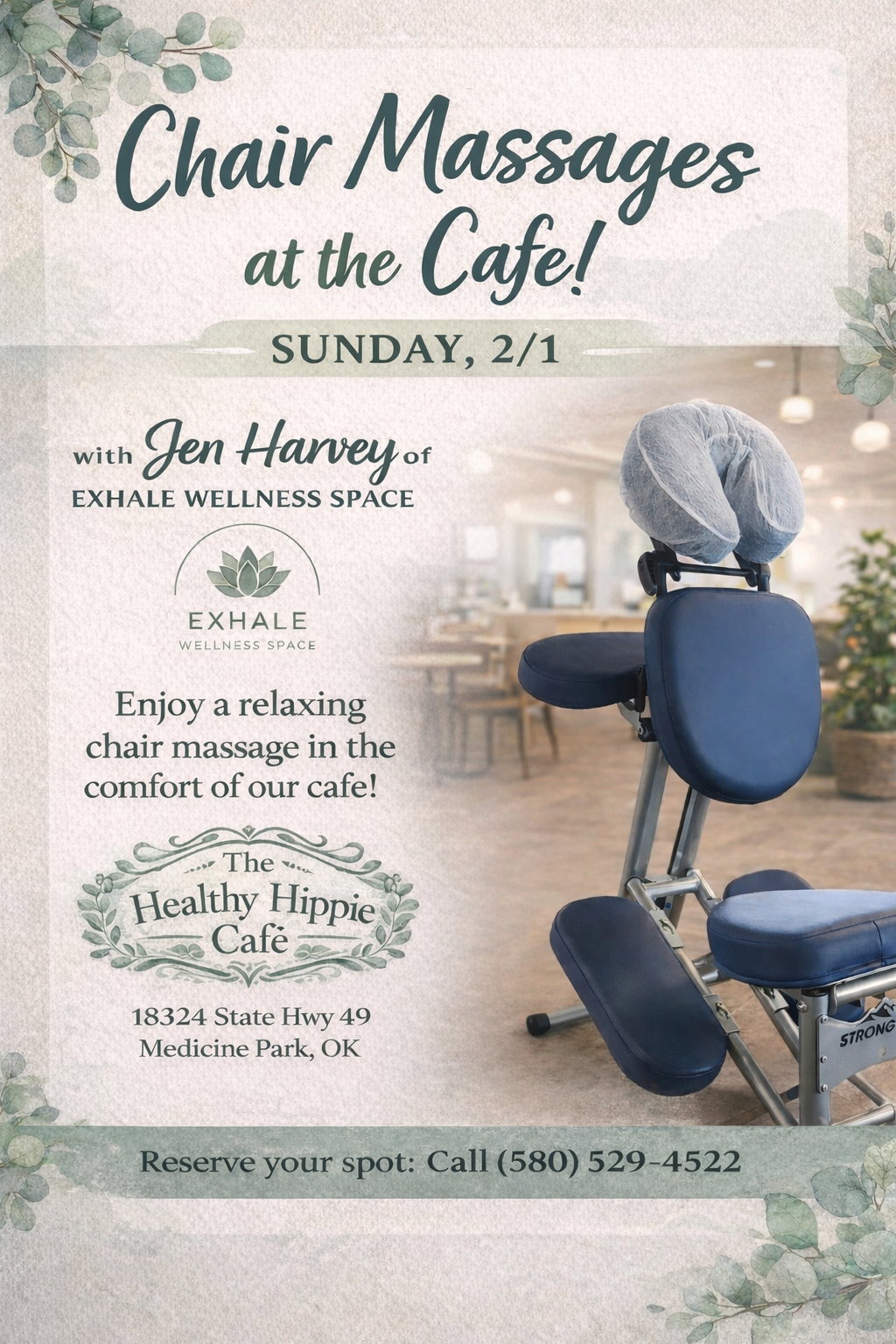 Chair Massages at the Cafe