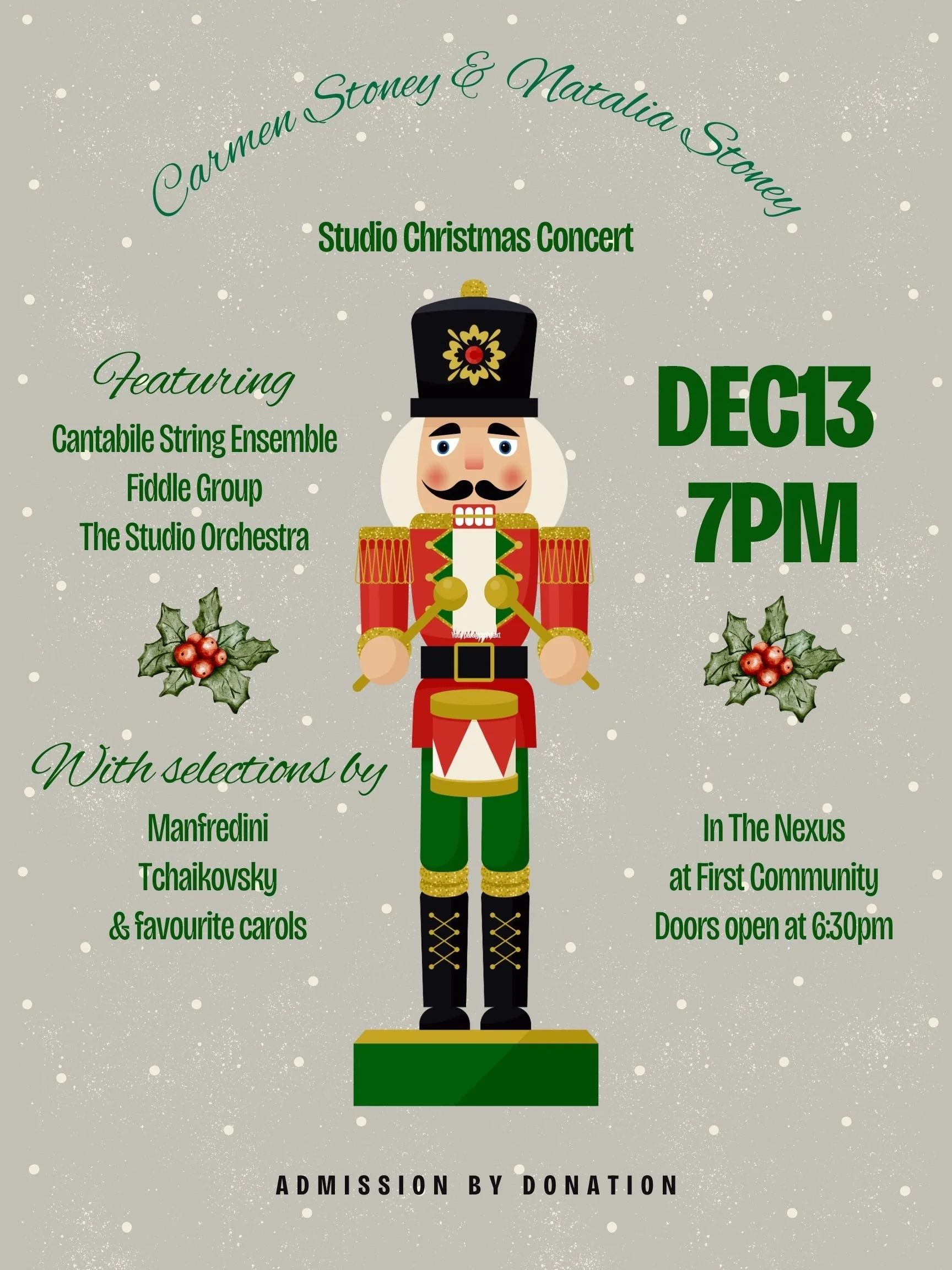 Carmen Stoney &amp; Natalia Stoney Christmas Studio Concert!