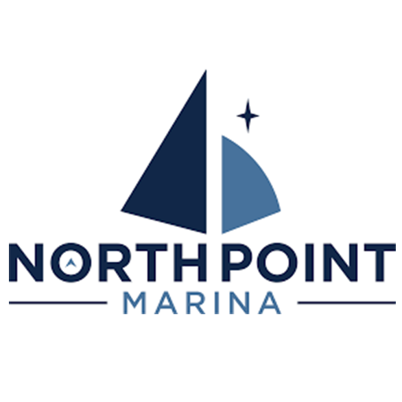 Logo for North Point Marina featuring stylized sailboats and a star.