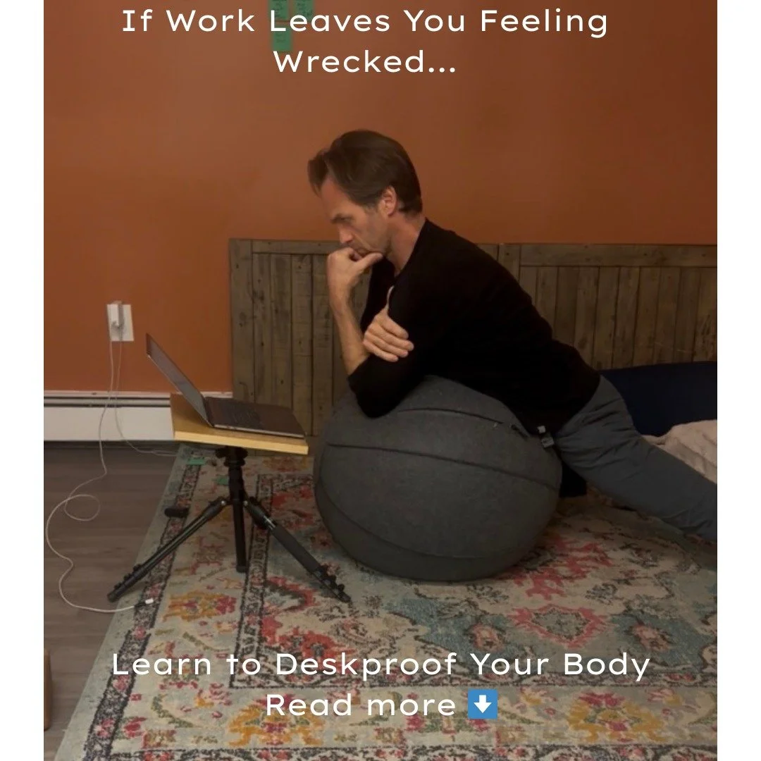 Type "Desk" in the comments for more info! 

🖥️ Work leaves you feeling wrecked &mdash; and it's not just because you're busy.
It's 3pm. You look up from your screen and realize you haven't moved in two hours. Neck locked. Hips stiff. The 