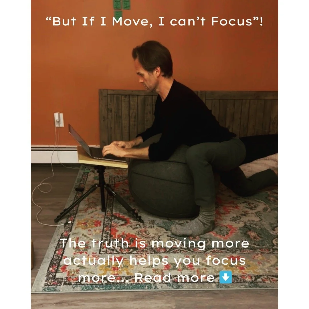"But if I move, I can't focus!"
I hear this objection a lot when I talk about varying positions at your desk.
I get it. Multitasking kills deep work. And changing positions can feel uncomfortable at first.
But here's the thing: if desk work