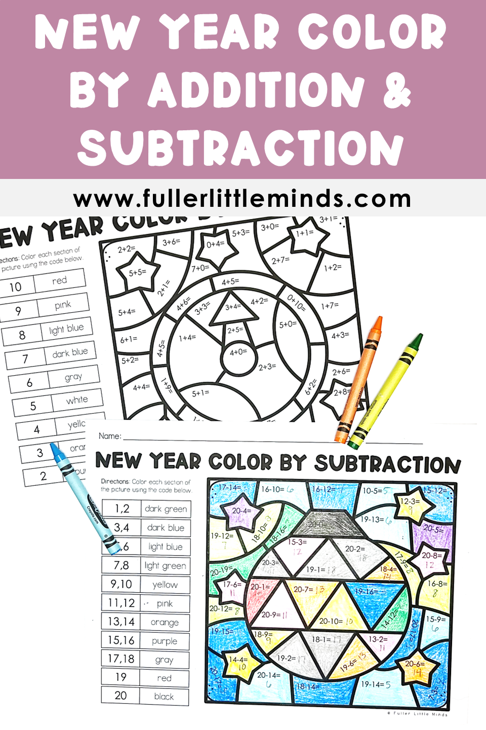 Resource Overview: New Year Color by Addition and Subtraction