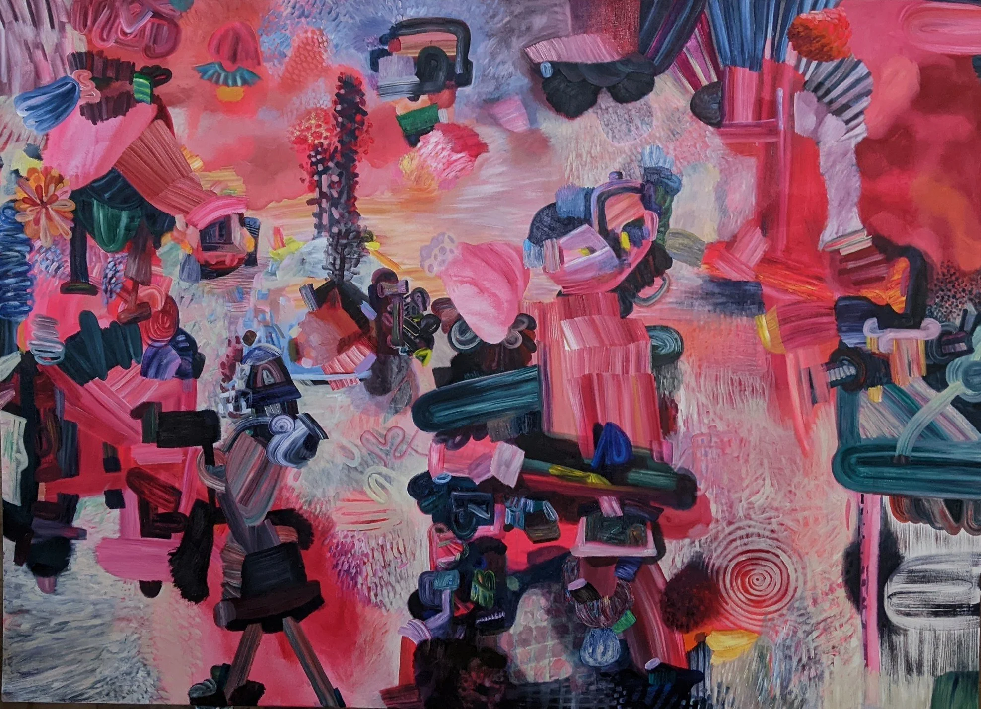    Untitled  , acrylic on canvas, 67” × 93”, 2025  