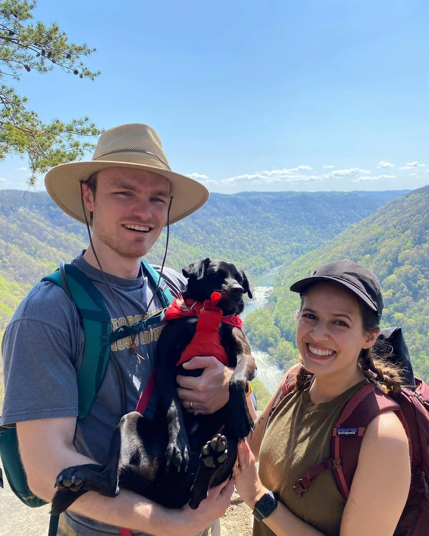 Shout out to New River Gorge for the sick souvenir.

But real shout outs to @suzibot and @sydneytheengineer for carrying EVERYTHING off the trail, taking carry of Chili, and literally being so chill about my tibia taking this trip down. And @austinve