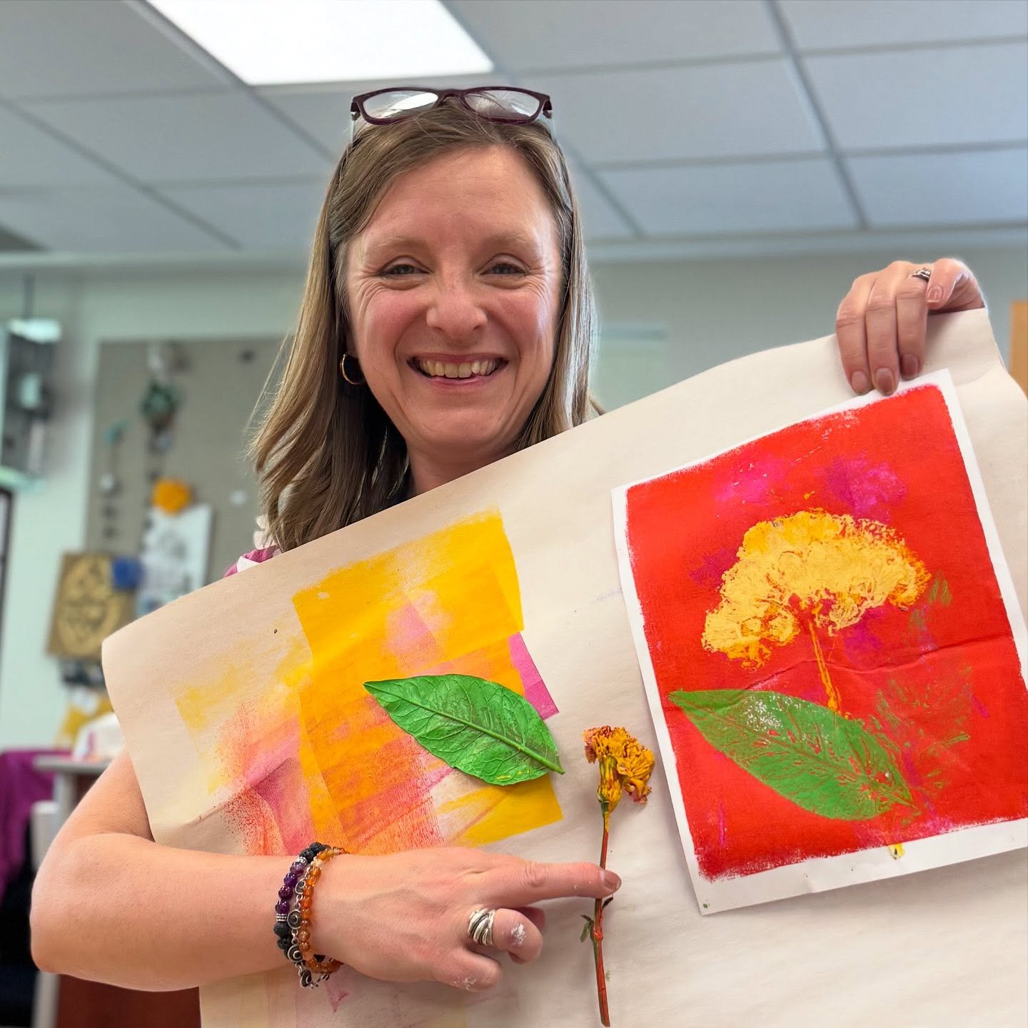 Playing with Gelli prints @northhillneedham