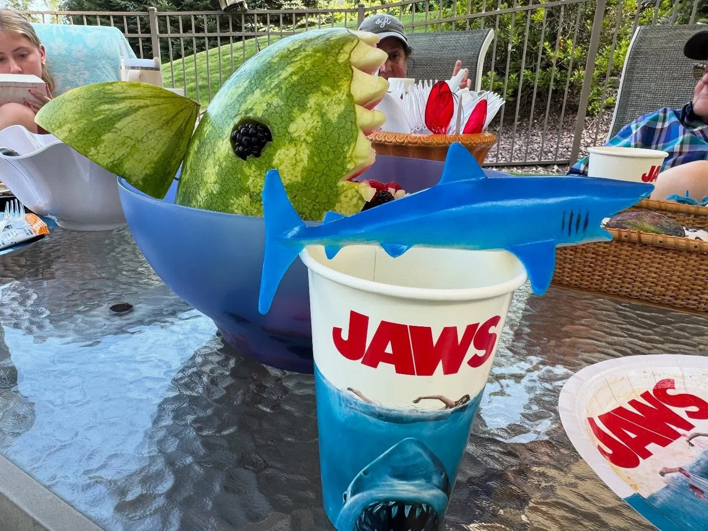 Poolside adventures . #jaws