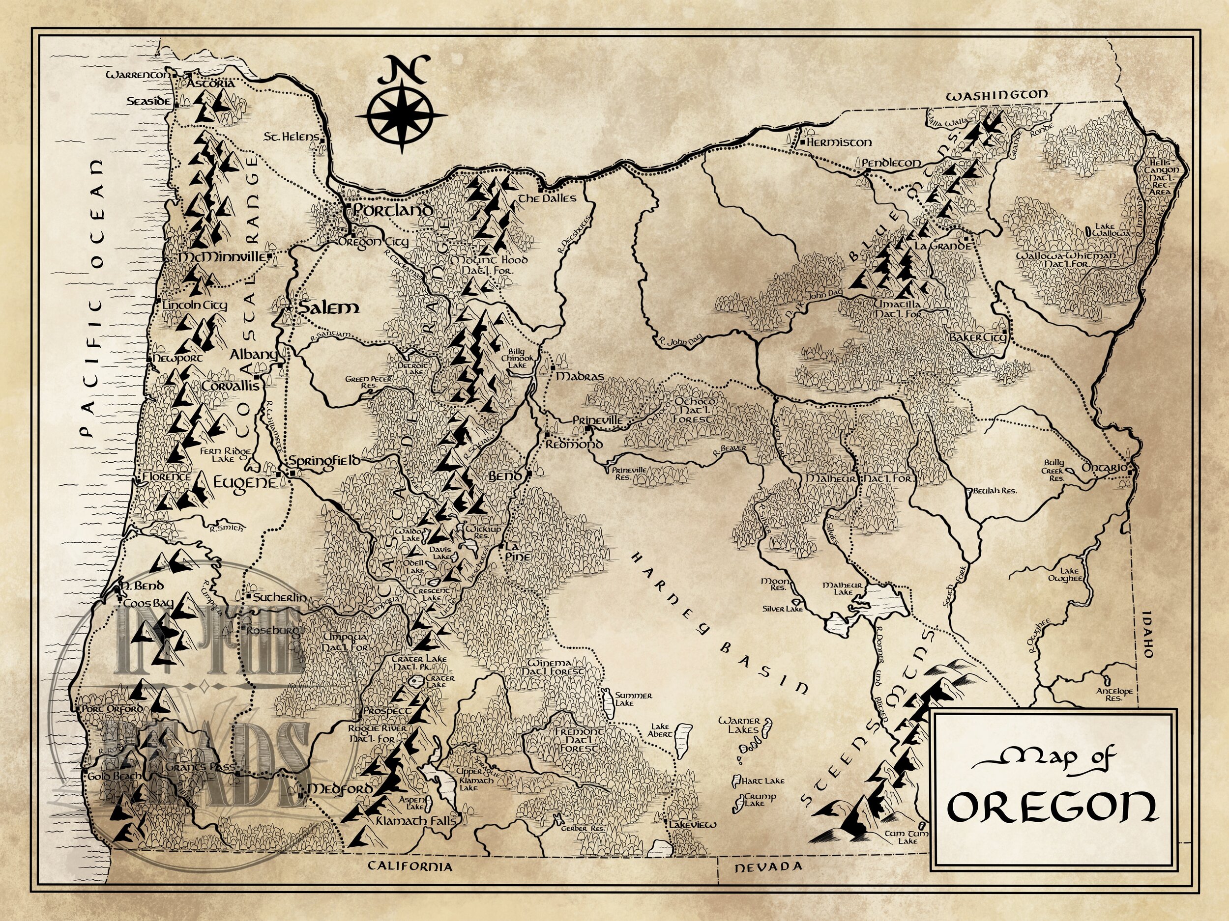 Oregon Map — In The Reads