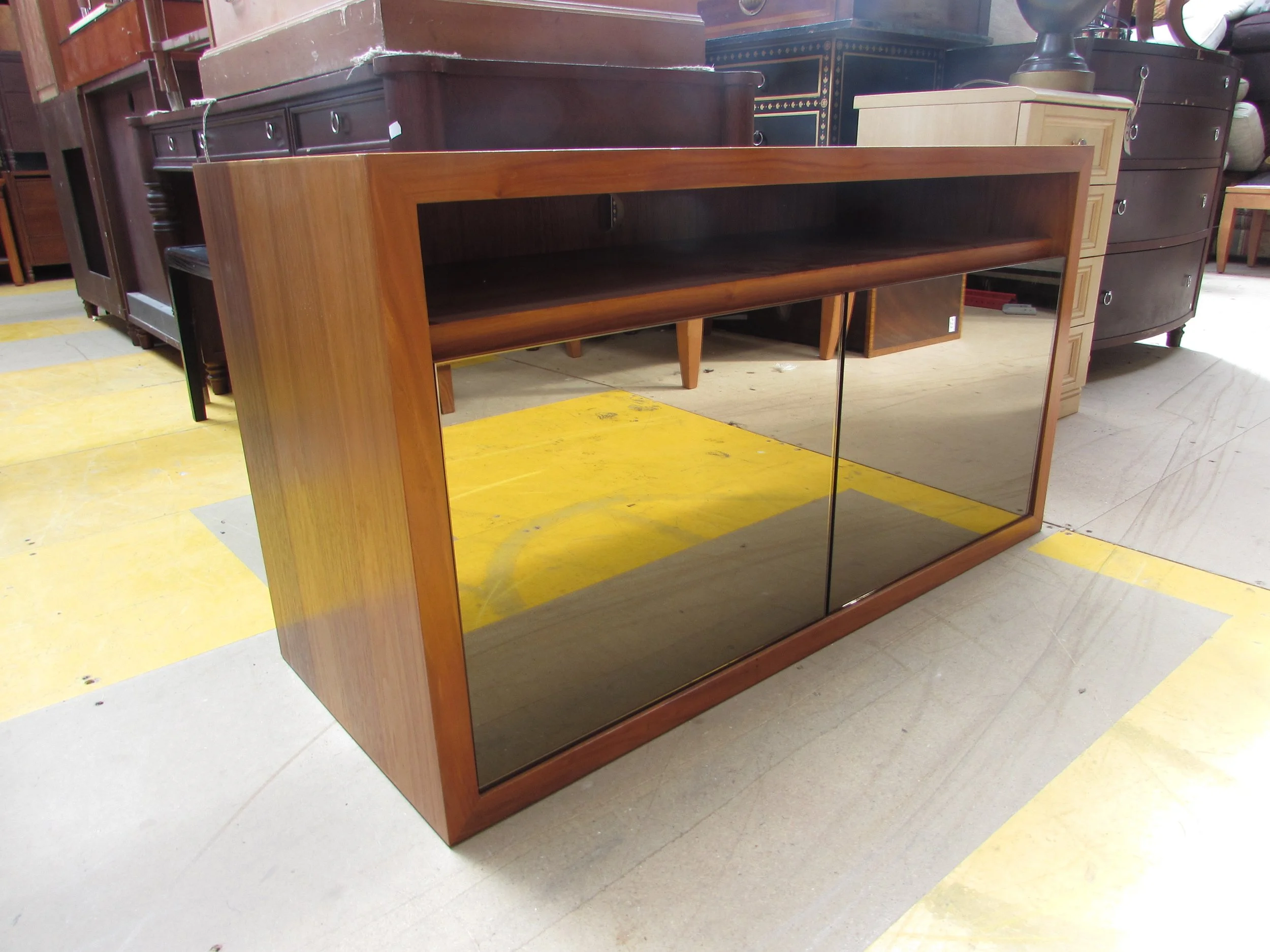 Retro Cabinet, TV Stand. Bronzed Mirror