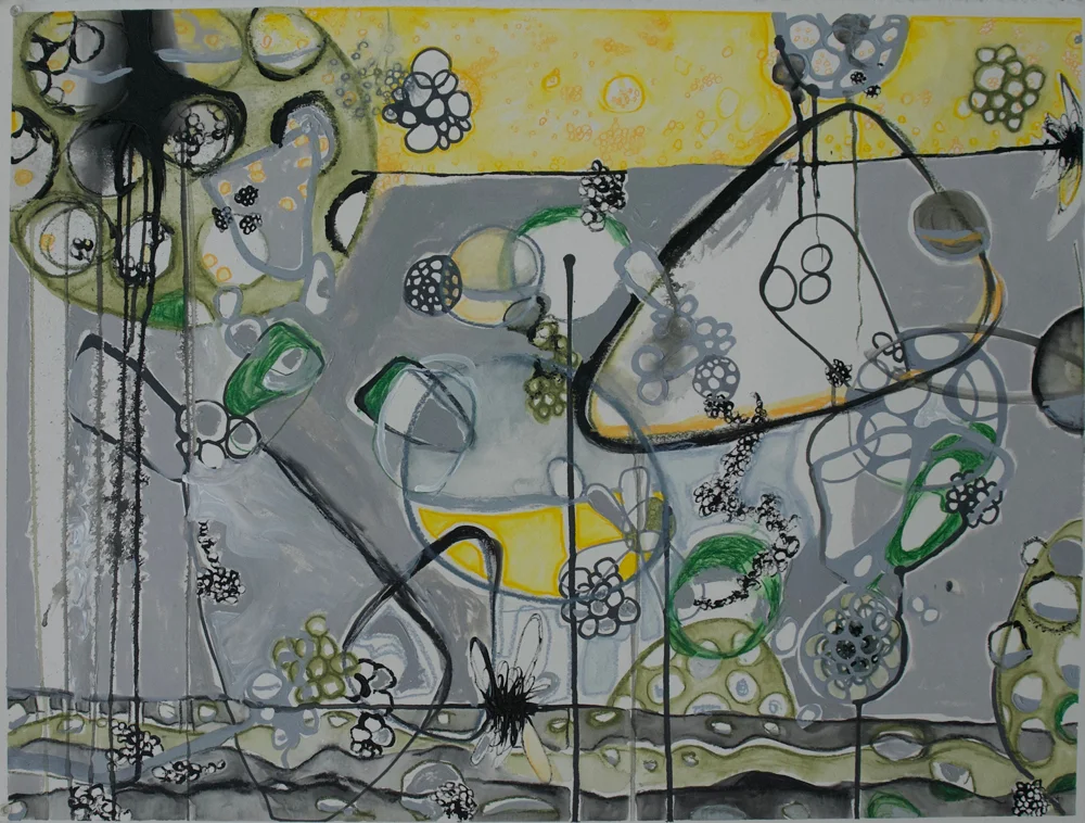 “Blozart” Acrylic, watercolor, pencils 23” x 30” Arches paper 2017