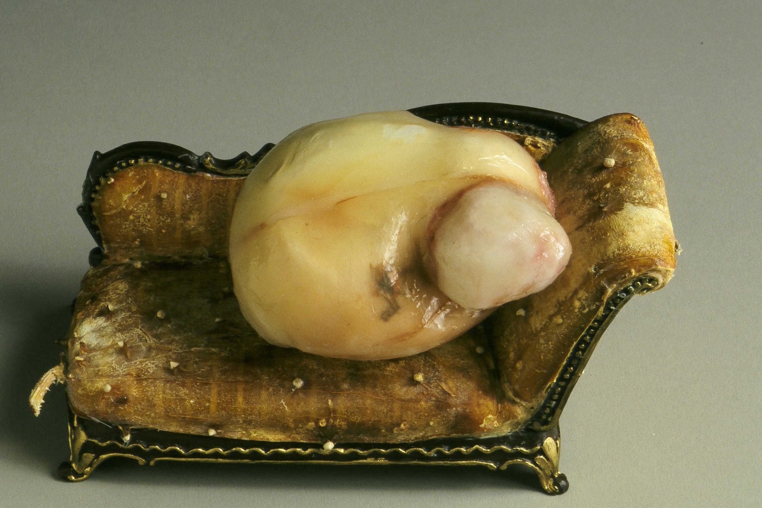 Therapy Ceramic, fruit skin, latex, cotton, 4” x 6” x 2 1/2” 1997