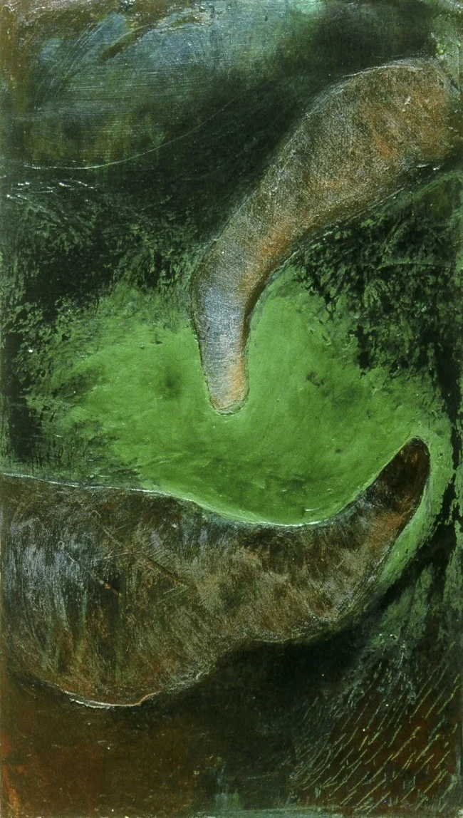 Tentative Oil on metal 24” x 38” 1987