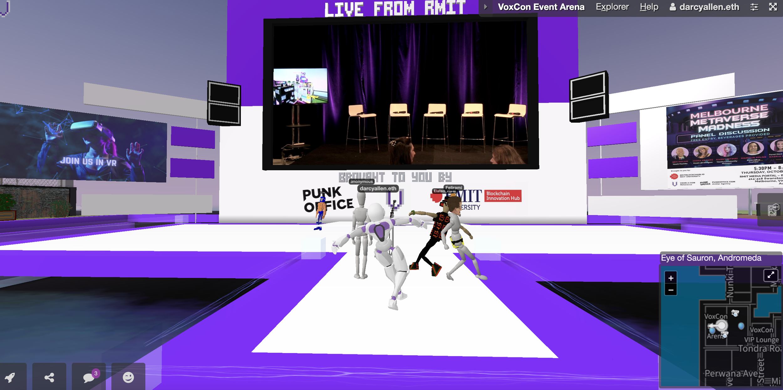 Attendees enter the virtual event arena