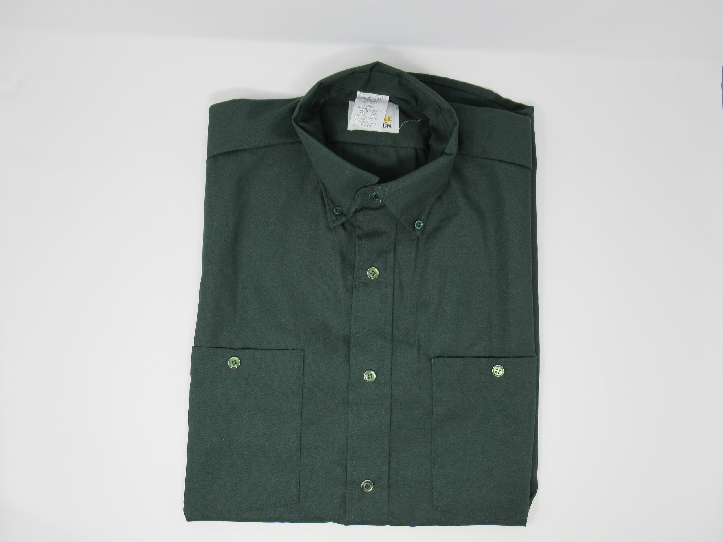 Medium Short Sleeve Green Shirt - No Pocket Flap