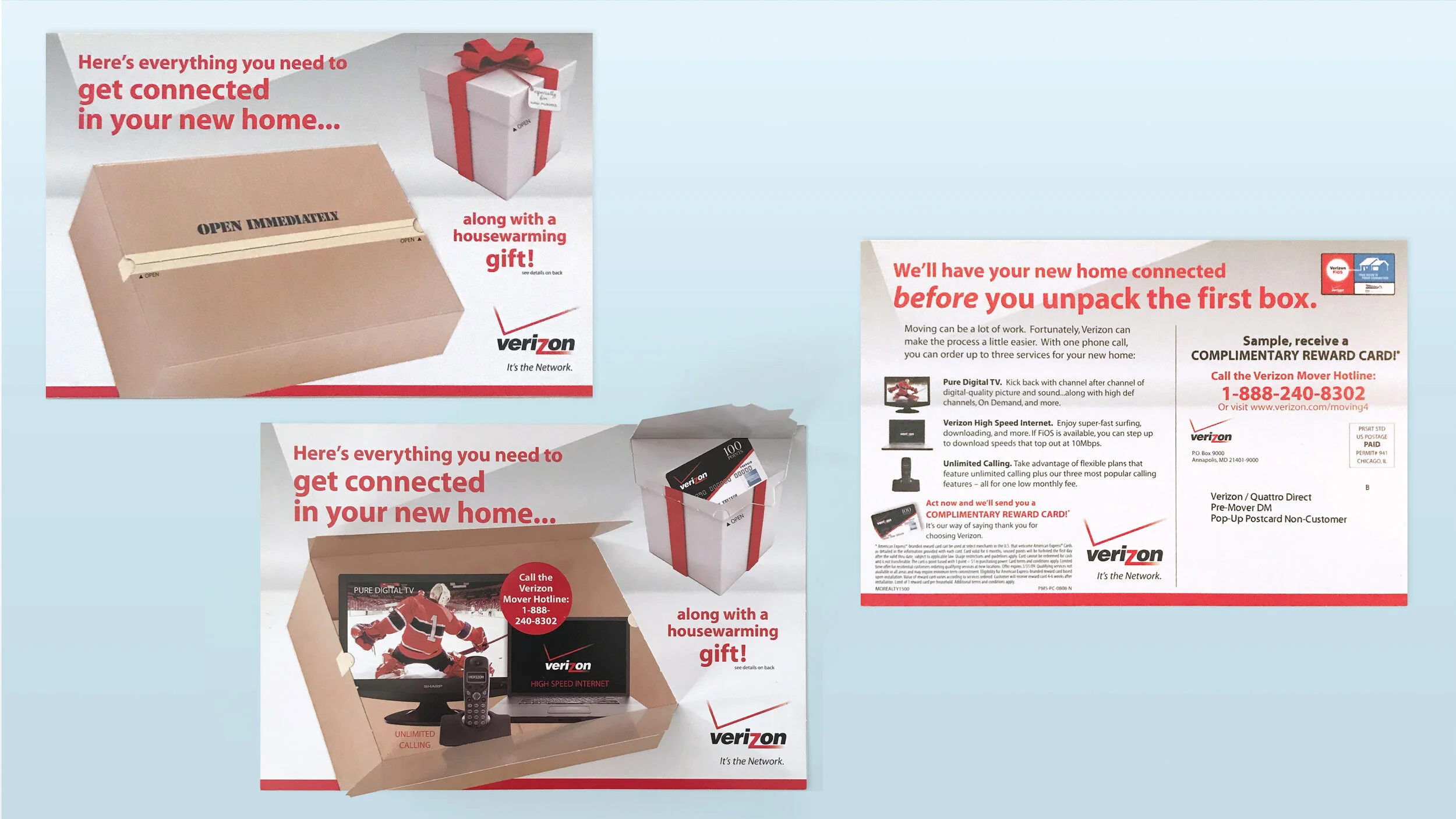 Pop-Up postcard for Verizon