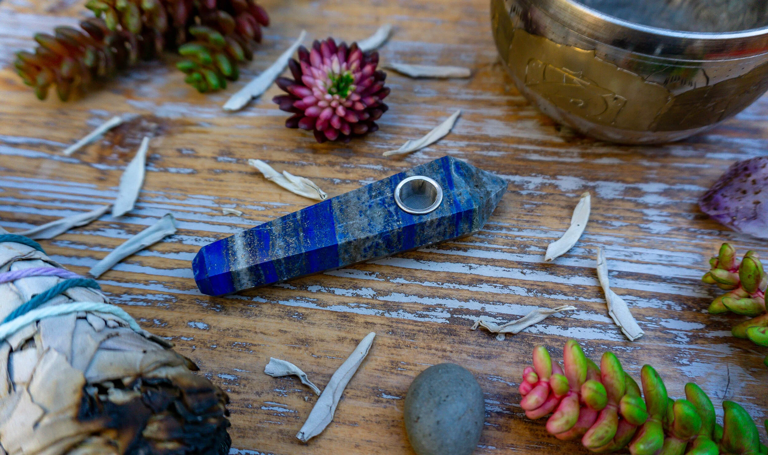 Lapis Lazuli Crystal Pipe