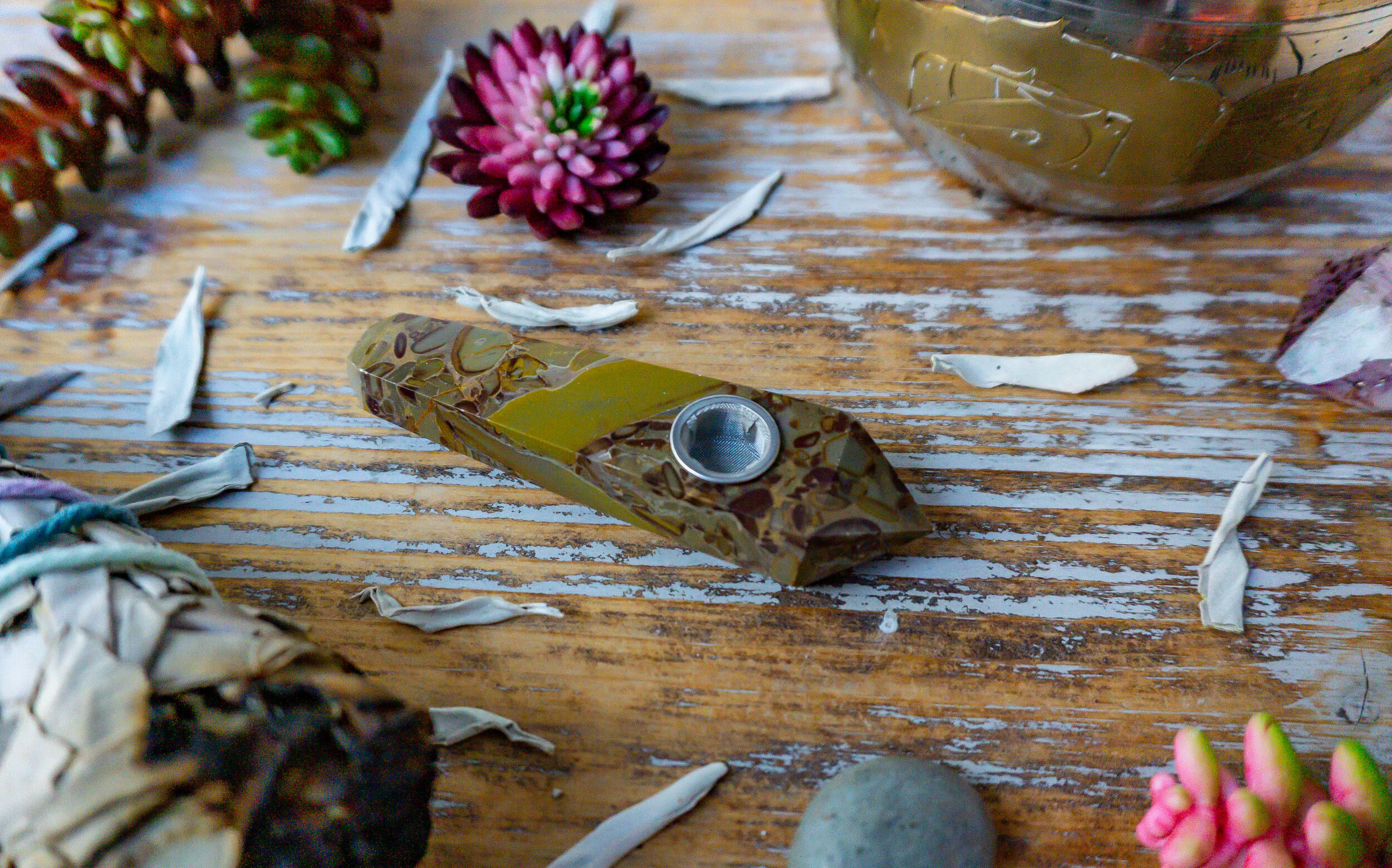 Bamboo Snake Crystal Pipe