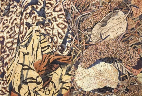 “Camouflage” Pen & Ink on acid-free rag paper. Image size 32 x 48”