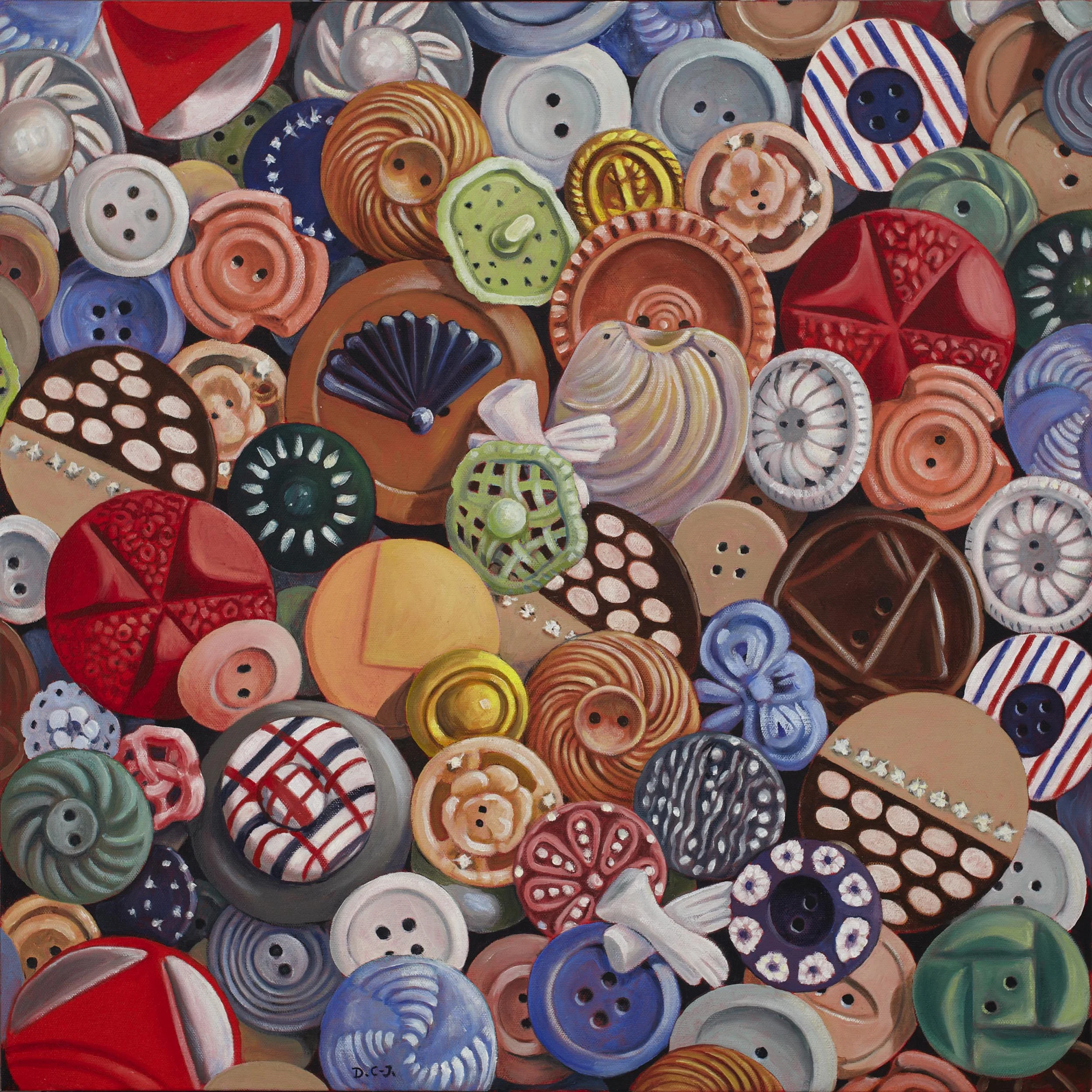 Buttons, 24 x 24 inches