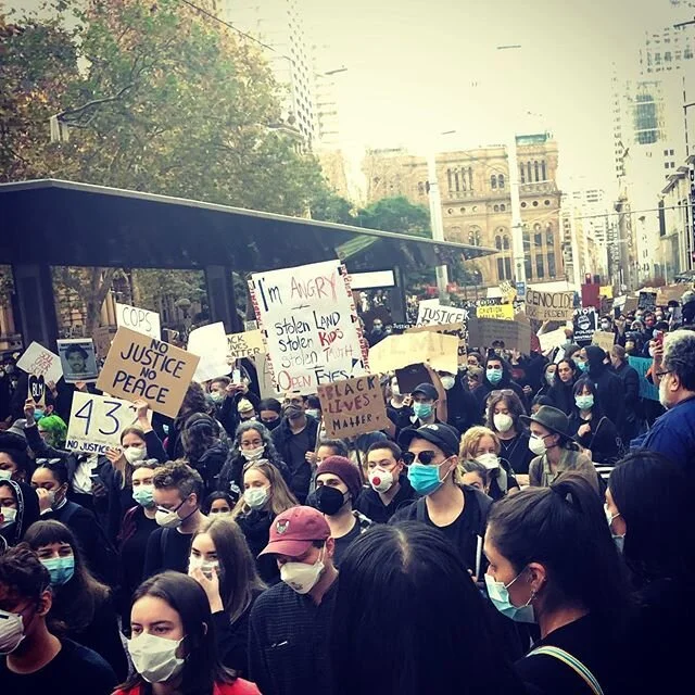 Massive turnout in #sydney for the #BLM rally where there was plenty of #handsanny and an overwhelming majority wearing #masks. #alwayswasalwayswillbeaboriginalland #BLM #racismisapandemic #nojusticenopeace