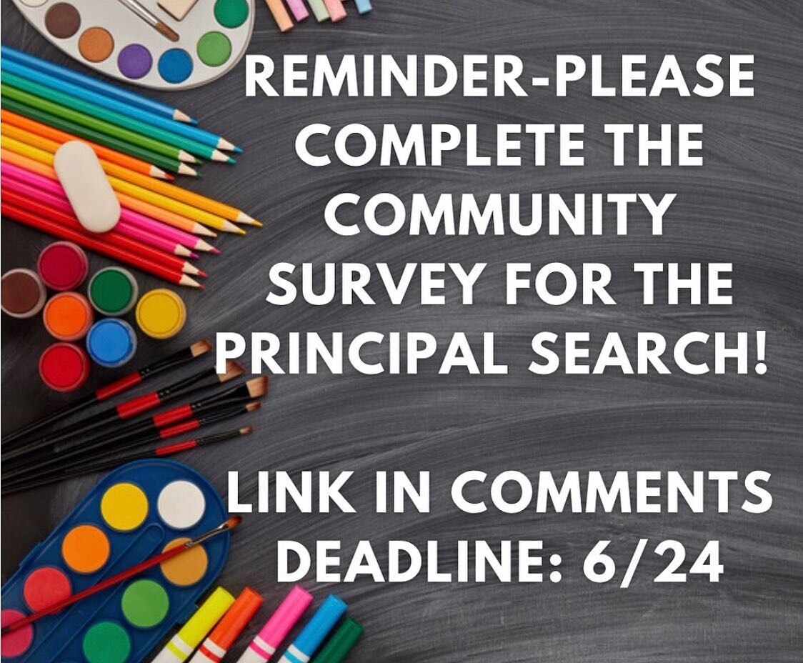 Deadline is tomorrow!! Please complete the survey to provide your voice on our next principal!

https://docs.google.com/forms/d/e/1FAIpQLSeR8AEJ27JYl1T0zYfW7ctGBf4-R-YpcT3iiW4nq2qfFEyv0g/viewform